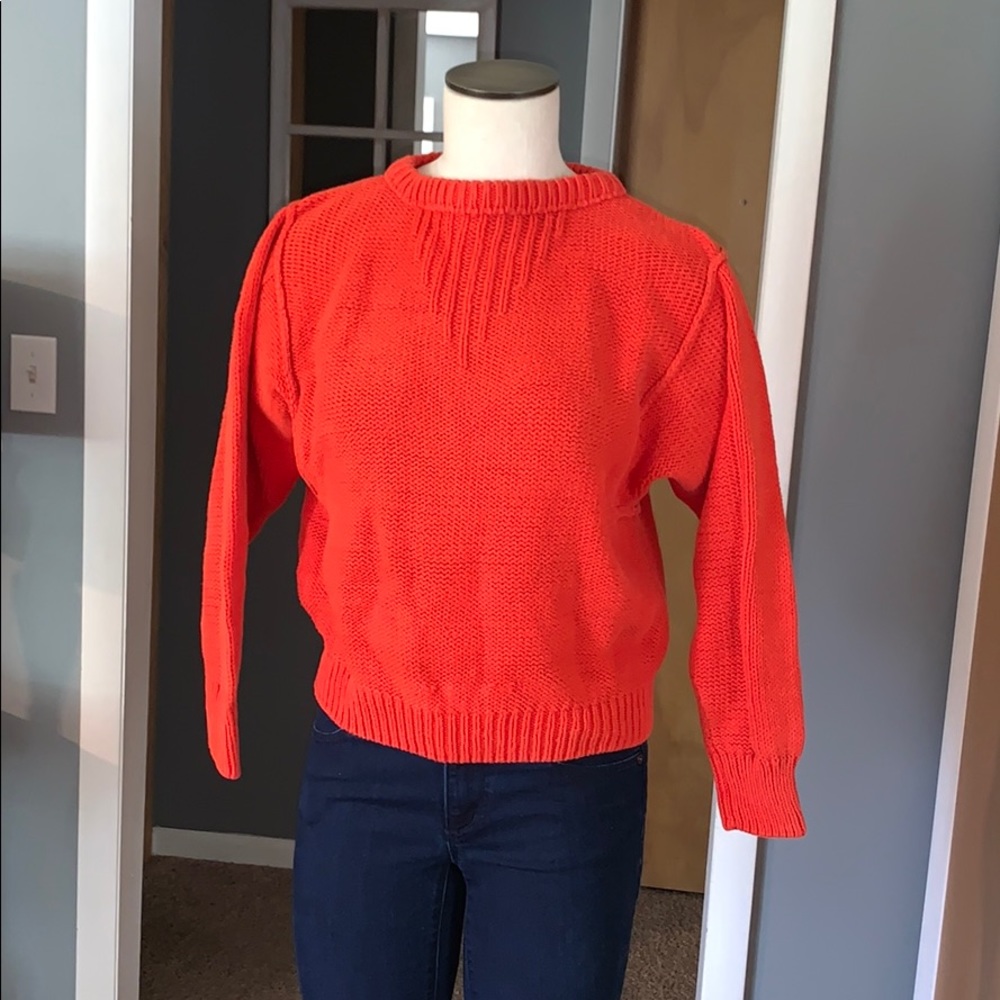 Cropped 90’s Orange sweater woman’s medium